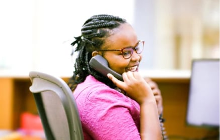 Individual on phone